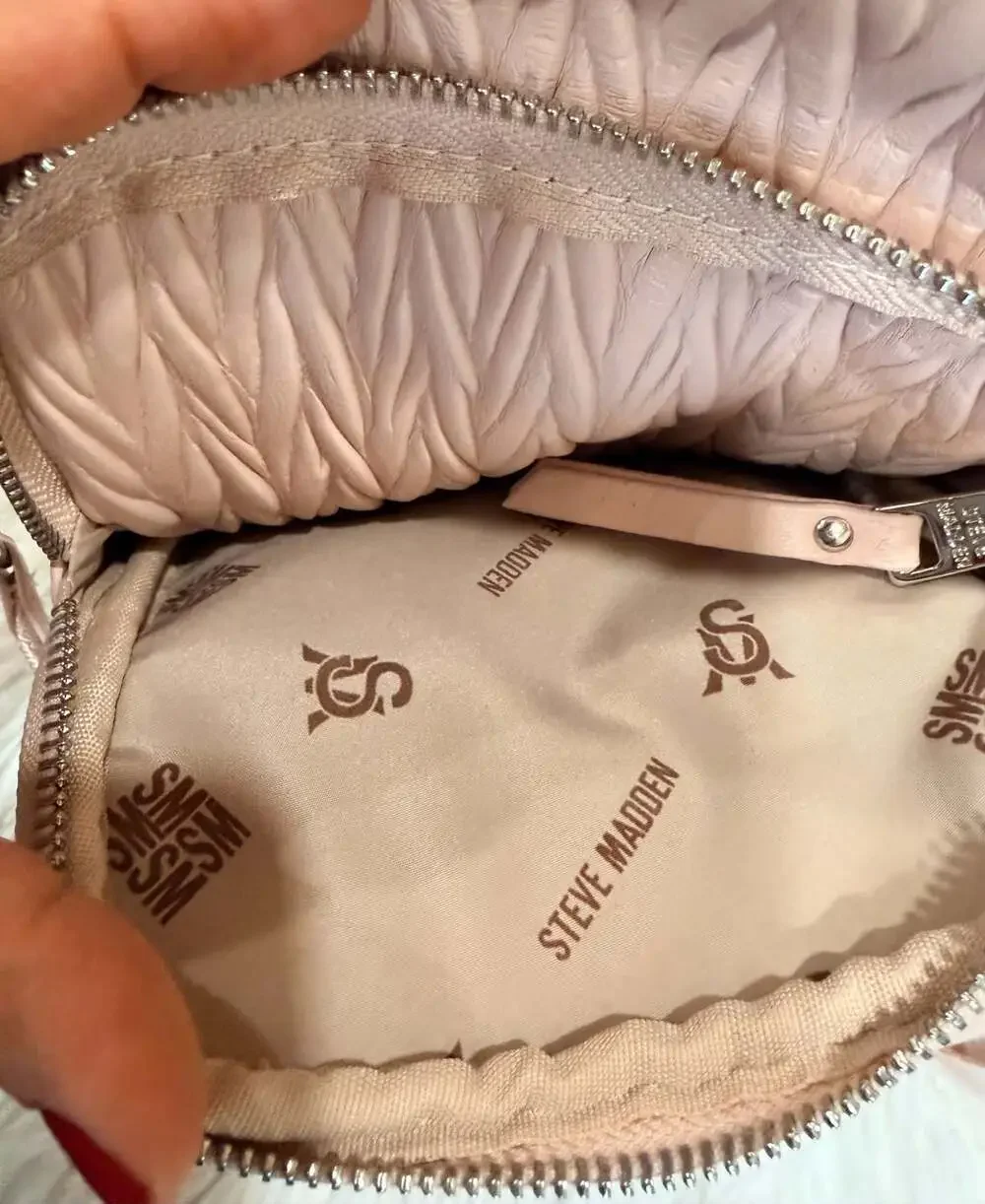 Steve Madden Damien Matelasse Crossbody Bag Pink